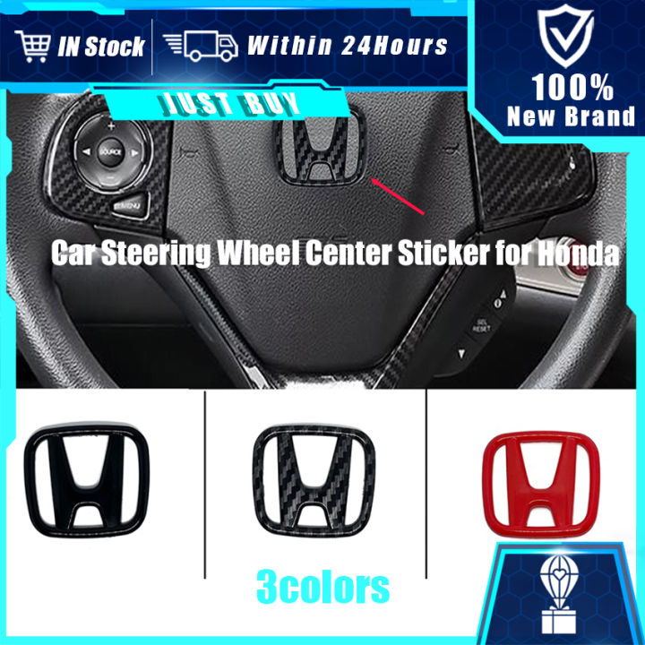 ABS Car Sticker Steering Wheel Replacement Logo Emblem Sticker Carbon ...