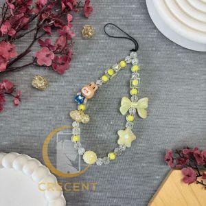 LABUBU CLOUD PREMIUM Lanyard Tali Gantungan Gelang Strap HP Phone Charm Handphone Device Kamera Handmade Macaron Candy Lanyard Full Warna Korean Style Pink White Purple Blue Fuschia Estetik Bracelet Beads Character LABUBU Awan Pita Ribbon