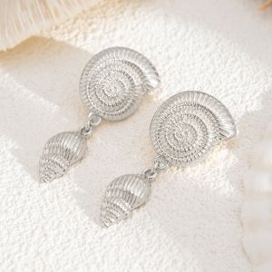PYA94 Scallop Starfish Stud Earrings Bohemian Conch Starfish Pendant Earrings Charms Chic Shell Drop Earrings Women
