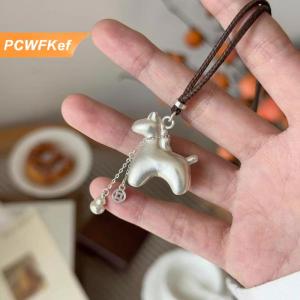 【PCWFKef】 1 2 chiếc Dây chuyền đeo áo len hình Ngựa thuộc 12 con giáp của Trung Quốc phong cách cổ điển đơn giản độc đáo dây chuyền quả bầu gắn đồng xu bằng đồng màu bạc mặt dây chuyền chú ngựa nhỏ cổ điển