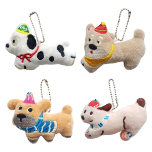 Adorable Long Dog Plush Pendant Keychain Soft Stuffed Animal Toy with Unique Fabric Design for Keys and Backpacks