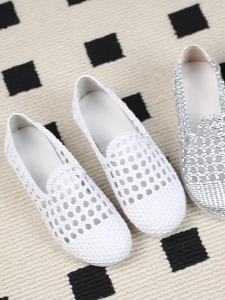 2026 Summer Hollow Woven Breathable Shoes Women Sandals Big Size Round Toe Genuine Leather Shoes Summer Flat Casual Sandals