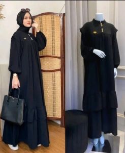 Kalla Dress Crinkle Airflow Gamis Terbaru Terviral Gamis Polos Jumbo