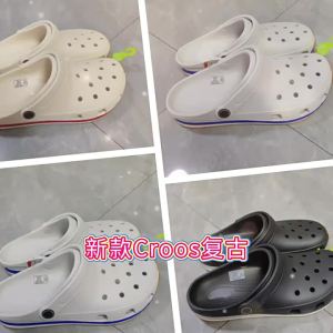 Crocs New retro-style lightweight perforated clogs – outdoor couples slippers non-slip sandals garden and beach shoes