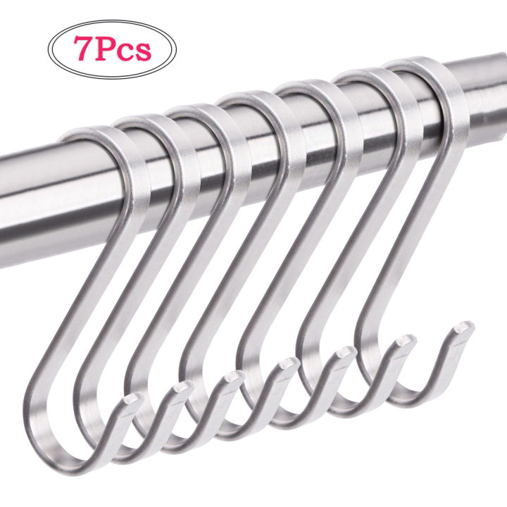 CHILDWEET 30-Pack Stainless Steel S-Hooks – 2.7" Heavy Duty S-Shaped Hangers For Kitchen, Bathroom, Closet & Planters (Silver)