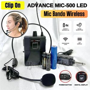 Clip On Advance Mic-500 LED Mic Bando Wireless Mic Clip On Wireless / Headset Mikrofon / Clip On Wireless ADVANCE / Mic Telinga Clip On / Mikrofon Headset ~ BRO