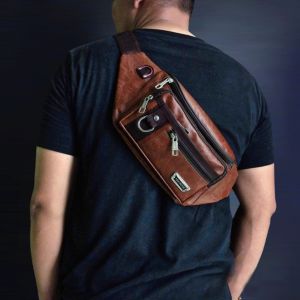 Tas Selempang Pria Kulit Waistbag Sling Bag  Waist Packs Crossbody Tas Pinggang Wanita Polo Amstar