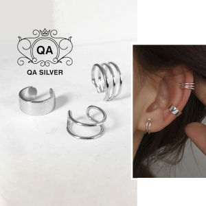 Khuyên tai bạc 925 kẹp vành không cần lỗ layer bông nam nữ S925 EARCUFF QA SILVER Earrings EA201202