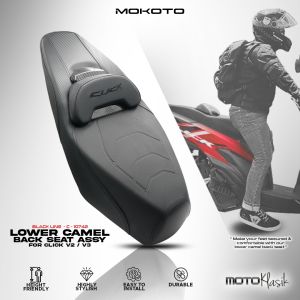 MOKOTO CLICK V3 CLICK V2 LOWER CAMEL BACK SEAT CARBON WITH LOGO SEAT ASSY FOR HONDA CLICK V2 / V3 MOTORCYCLE 1PC