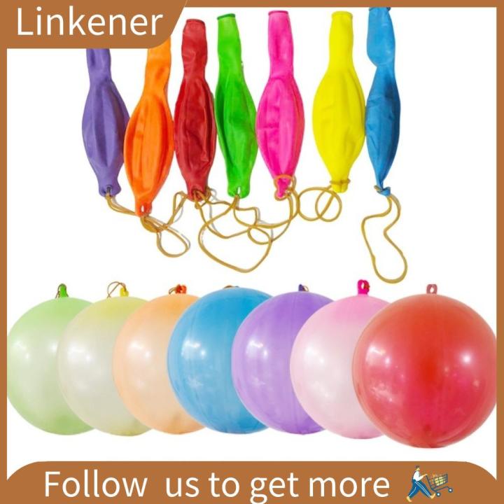 LINKENER 50Pcs Colorful Punch Balloons Fun with Rubber Band Handle