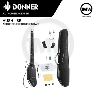 Donner HUSH-I SE Acoustic Electric Travel Guitar Silent Package Steel Strings HUSH I [LIMITED STOCK]Fast shipping