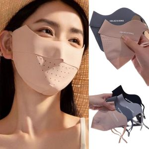 New Ice Silk Face Mask Sun Protection Breathable Face Shield Anti-UV Driving Summer Sunscreen Mask