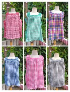 เสื้อคอกระเช้า เสื้อผ้าขาวม้าผ้าฝ้าย เสื้อผู้สูงอายุ