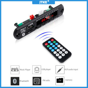 JTKE Bluetooth 5.0 MP3 Player Decoder Board FM Radio TF USB AUX Module Car Kit Audio Amplifier Board 5V 12V With Remote Control