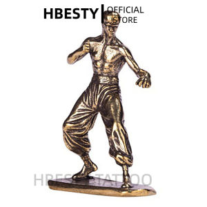 Brass Kung Fu Martial Artist Statue Multi-Functional Room Decor Movie Themed Collection Indoor Scene Decoration h260818