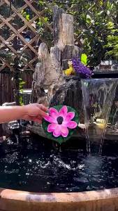 Solar Fountain Pump with 7 Nozzles Lotus Flower Solar Water Pump Garden Floating for Bird Bath Pool Fish Tank Water Cycling