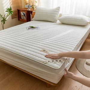 100% Cotton Fitted Sheet Quilted Mattress Protcetor Breathable Plain Color Mattress Cover and Bedspread 150*200 No Pillowcase