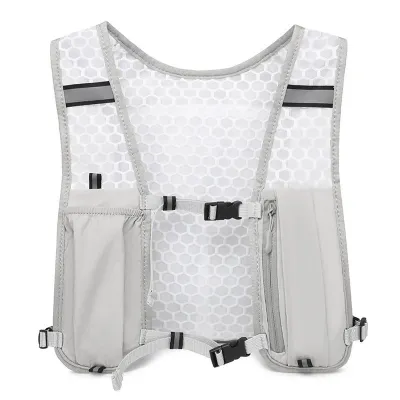 Buzesty Running Vest Backpack 120G Lightweight Running Pack with Phone Holder and Bottle Pocket Reflective Adjustable Running Vest for Marathon Hiking Cycling Men Women