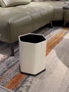 Sacesr Bathroom Trash Can Stainless Steel Trash Cans Large Capacity Bedroom Litter Bin Luxury Kitchen Living Room Dustbin Home Cleaning 9Y3K6