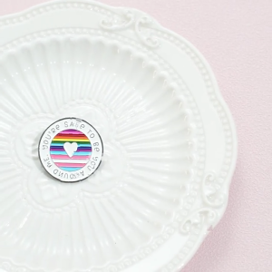 Round Rainbow Enamel Brooch Inspirational Quote Lapel Pin Accessory for Jackets Fashion Party Wear Accessories