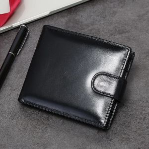 2026 New Mens Genuine Leather Wallet Top Layer Cowhide Short Horizontal Wallet Coin Pocket Card Holder2026