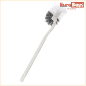 E.B. Long-Handled Toilet Brush Curved Head Soft Bristles Quick Drying Bathroom Corner Cleaning Tools