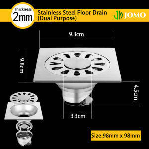【JOMO】Bathroom Floor Drain SUS304 Stainless Steel Backflow Preventer With Trap Anti Odor Floor Drain Cover Washing machine Bathroom Waste Drain Deodorant