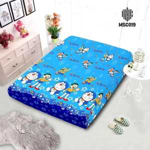 Urung Kasur Busa Resleting Sprei Resleting Anti Geser Motif Karakter