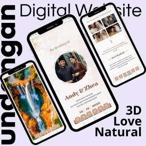 Undangan Digital Website Pernikahan 3D Animasi Natural Love Video Motion Web Online Link Wa Premium