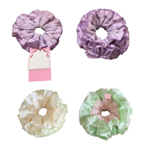 Hair Scrunchie With Pleats Soft Elastic Hair Band Comfortable Hair Ties Hairpieces Fashionable Hair Accessory for Women