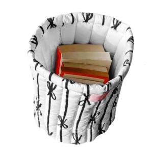 Stylish Bowknot Quilted Storage Basket Portable Accessory Decoration for Organizing Living Room or Bedroom Use