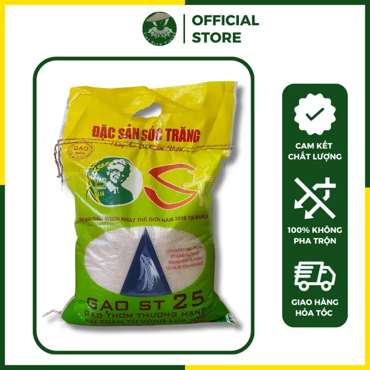 5KG GẠO ST25 DẺO THƠM ĐẬM VỊ CƠM ĐẶC SẢN SÓC TRĂNG