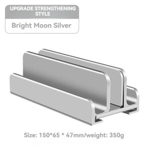 Aluminium Vertical Laptop Stand Multi Slot 17inch - Aluminum Space-Saving Stylish Adjustable Storage