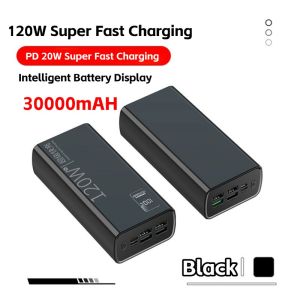 120W PowerBank 30000mAh Full Capacity Super Fast Charge Powerbank USB Type C PD Quick Charge 3.0 External Battery