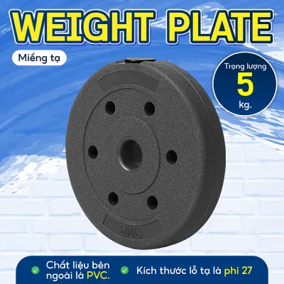 BG - Tạ miếng nhựa 125kg 2.5kg 5kg 75kg 10kg 15kg 20kg đặc ruột tạ bánh nhựa tạ đĩa