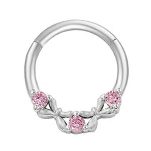 Thanh Lịch vòng kín Tông Bạc Thép Không Gỉ Mũi Clickers Cho Xỏ Tai Thời Trang Cơ Thể