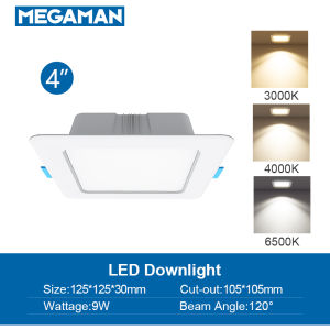 Megaman LED Downlight Lampu Siling Surface Recessed Ceiling Light (4"/5"/6/8"/9W/12W/15W/24W) 3000K/4000K/6500K Pin Light Recessed Panel