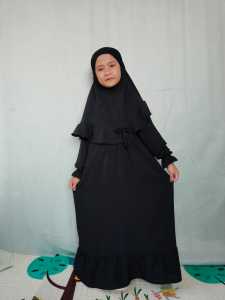 Gamis Anak Terbaru Hafifa Set Hijab Crinkle Airflow 2-10 Tahun real pict