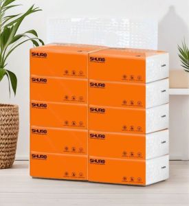 ❤️ จัดส่งจากประเทศไทย ❤️ กล่องกระดาษชำระ! กระดาษชำระสีส้ม (แพ็ค) กระดาษชำระ 420 แผ่น กระดาษชำระ 5 ชั้น