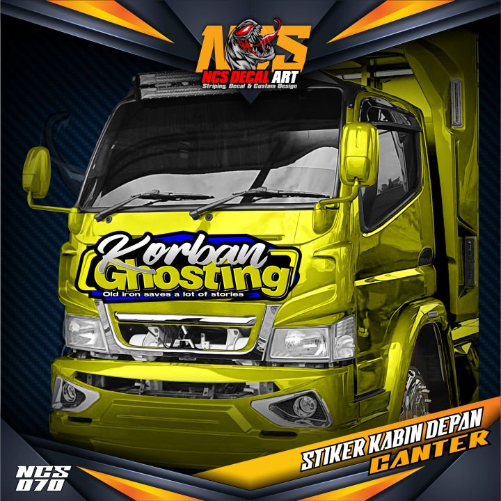 Stiker Decal Kabin Depan ARMADA DARAT All Truk Canter Ragasa