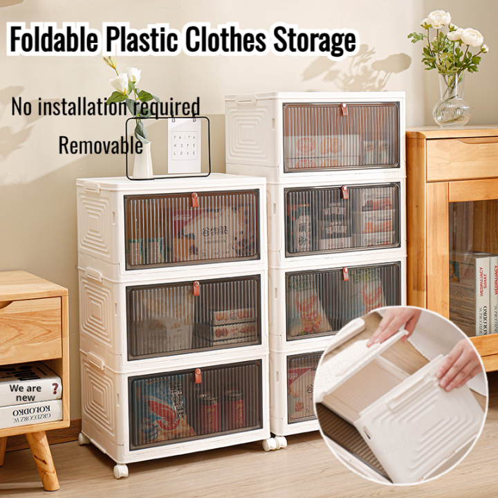 Household table side removable storage box Multi shelves folding ...