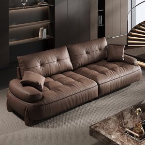 Genuine Genuine Leather Sofa Leather Sofa First Layer Cowhide Three-Seat Living Room Small Apartment