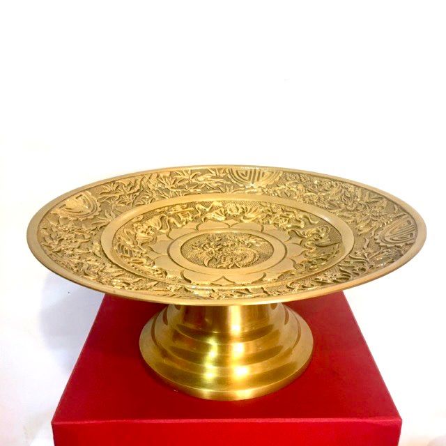 MÂM KHAY ĐỰNG HOA QUẢ BAN THỜ KÍCH THƯỚC 28 cm gân 2kg BỘ THỜ CÚNG TÂM ...