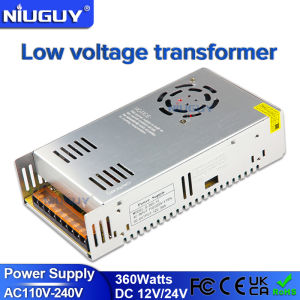 360W Nguồn Điện LED DC24V/12V Bộ Điều Khiển Led TransformerAC110V-220VtoDC 12V 360W 5A Cho Dải Đèn Led Camera Quan Sát