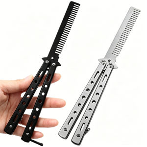 Portable Butterfly Folding Comb Stainless Steel Dull Trainer Balisong for Men & Women