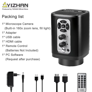 3IN1 Unlimited Visual Range Electronics Digital Microscope Camera 4K HDMI USB Imx415 160x Lens + Light 3840×2160 Remote Control