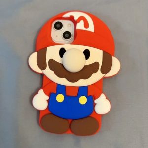 💗Internet celebrity trend+In stock+COD Cartoon Stereoscopic Marios Phone Case for IPhone 15 14 13 12 11 Pro Max 14 Pro Anti-fall Silica gel Soft Back Cover Funda
