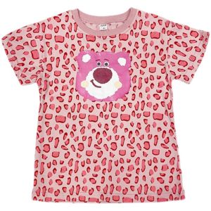 กระโปรงเด็กหญิง เสื้อยืดแขนสั้นลายหมีสีชมพูสำหรับฤดูร้อนใหม่ กระโปรงยาวปานกลาง