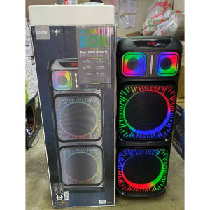 BRODU BTS-2172 12X2 inch SPEAKER Wireless Power Subwoofer Bluetooth Speaker w/ 2 Wireless mic