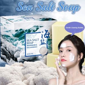 Sea Salt Soap Removal Pimple Pores Acne Treatment Cleaner Moisturizing Goat Milk Face Wash Soap 100g